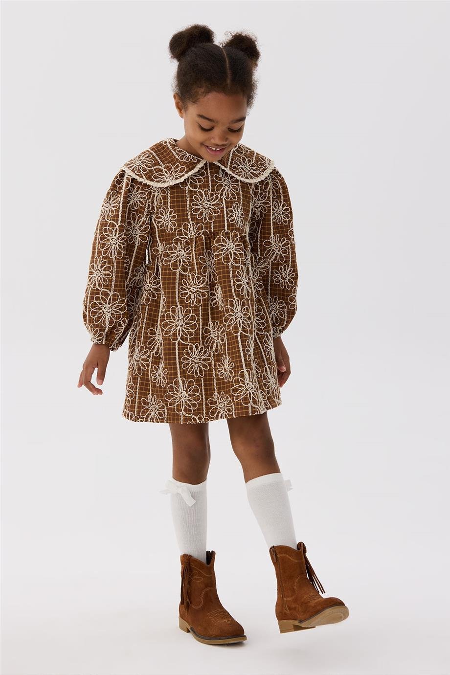 Tyess Kız Çocuk Desenli Elbise