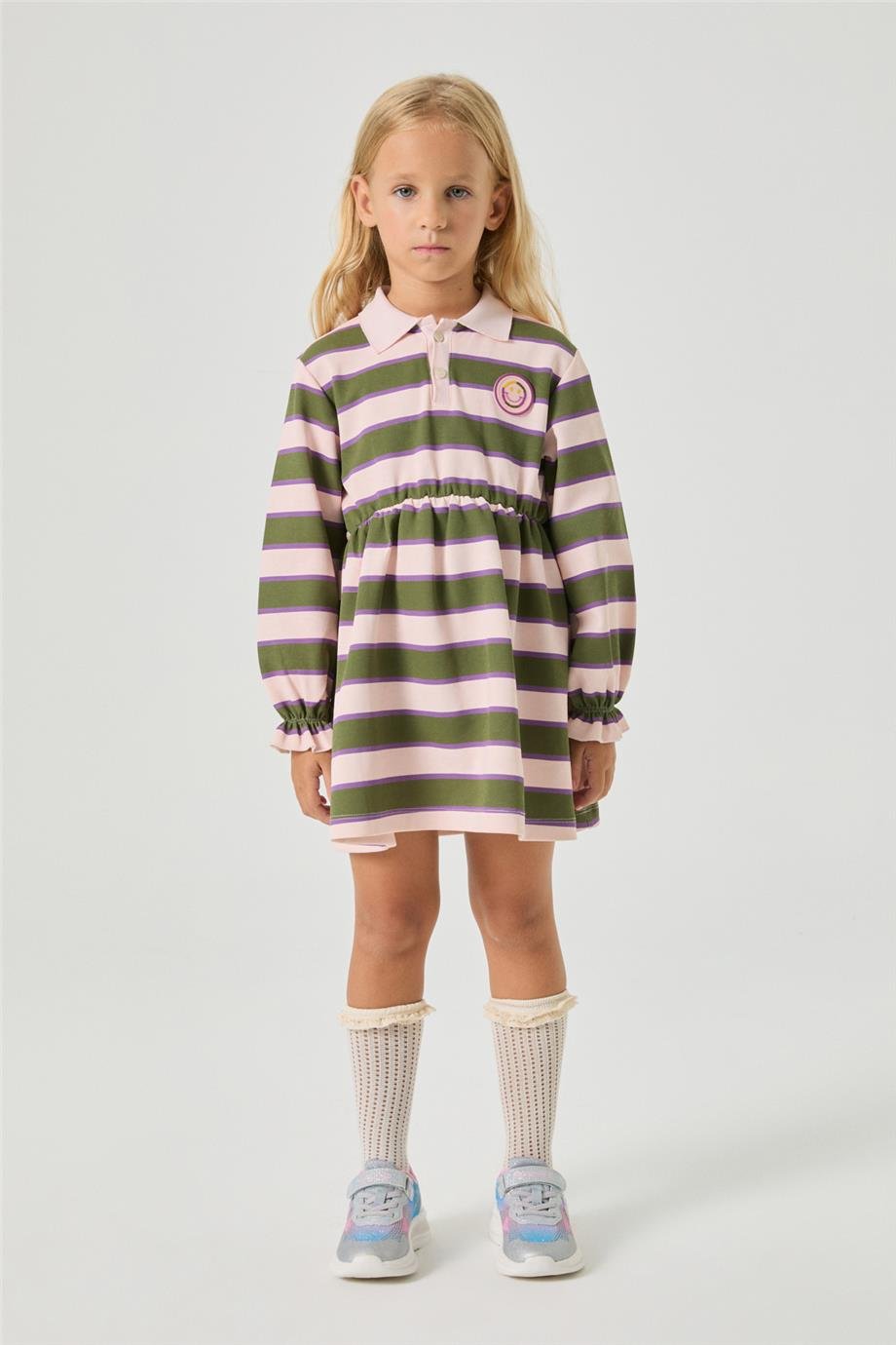 Tyess Kız Çocuk Desenli ElbiseTyess Kız Çocuk Desenli Elbise