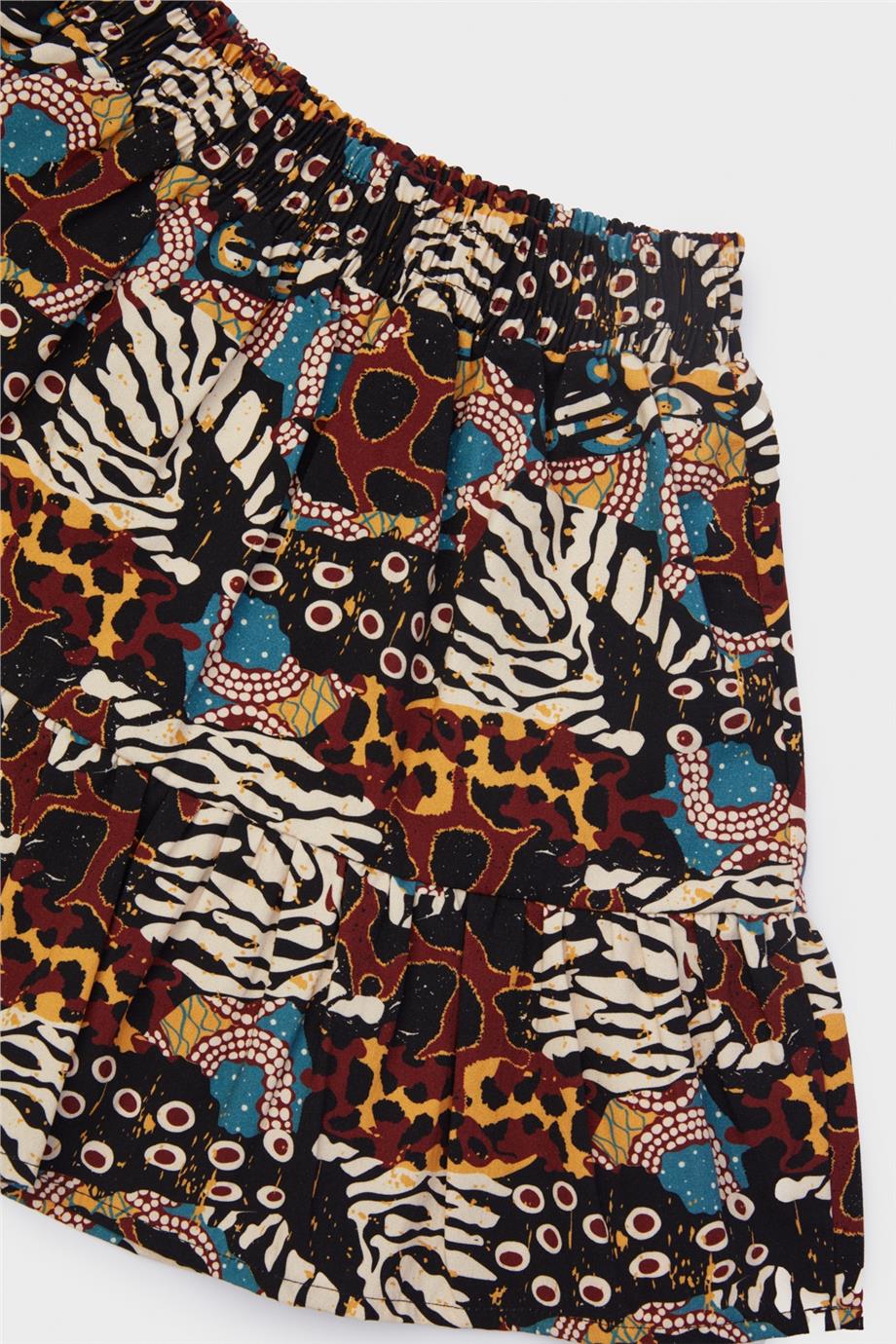 Tyess Kız Çocuk Desenli Etek