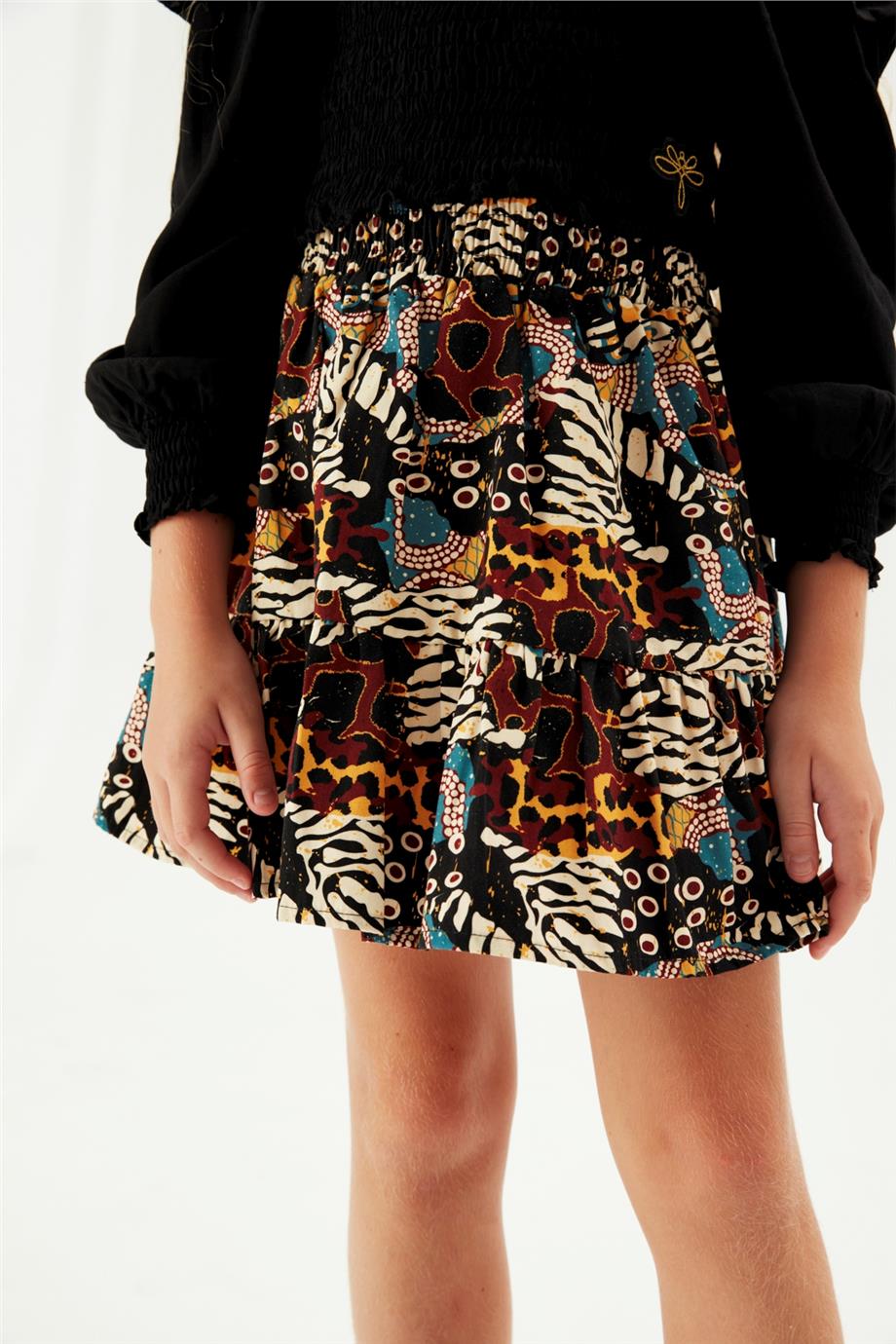 Tyess Kız Çocuk Desenli Etek