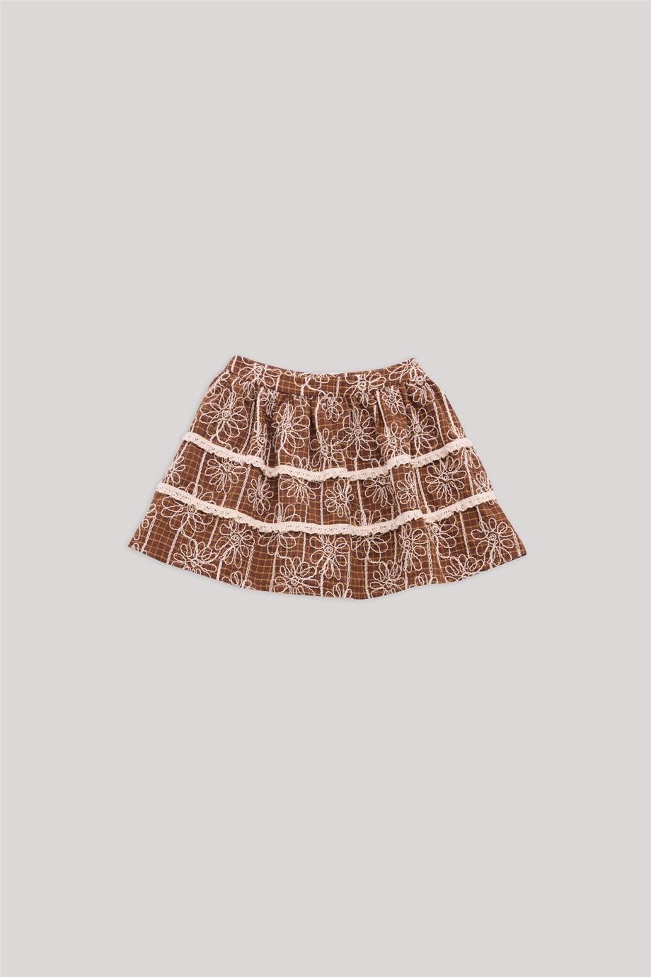 Tyess Kız Çocuk Desenli Etek