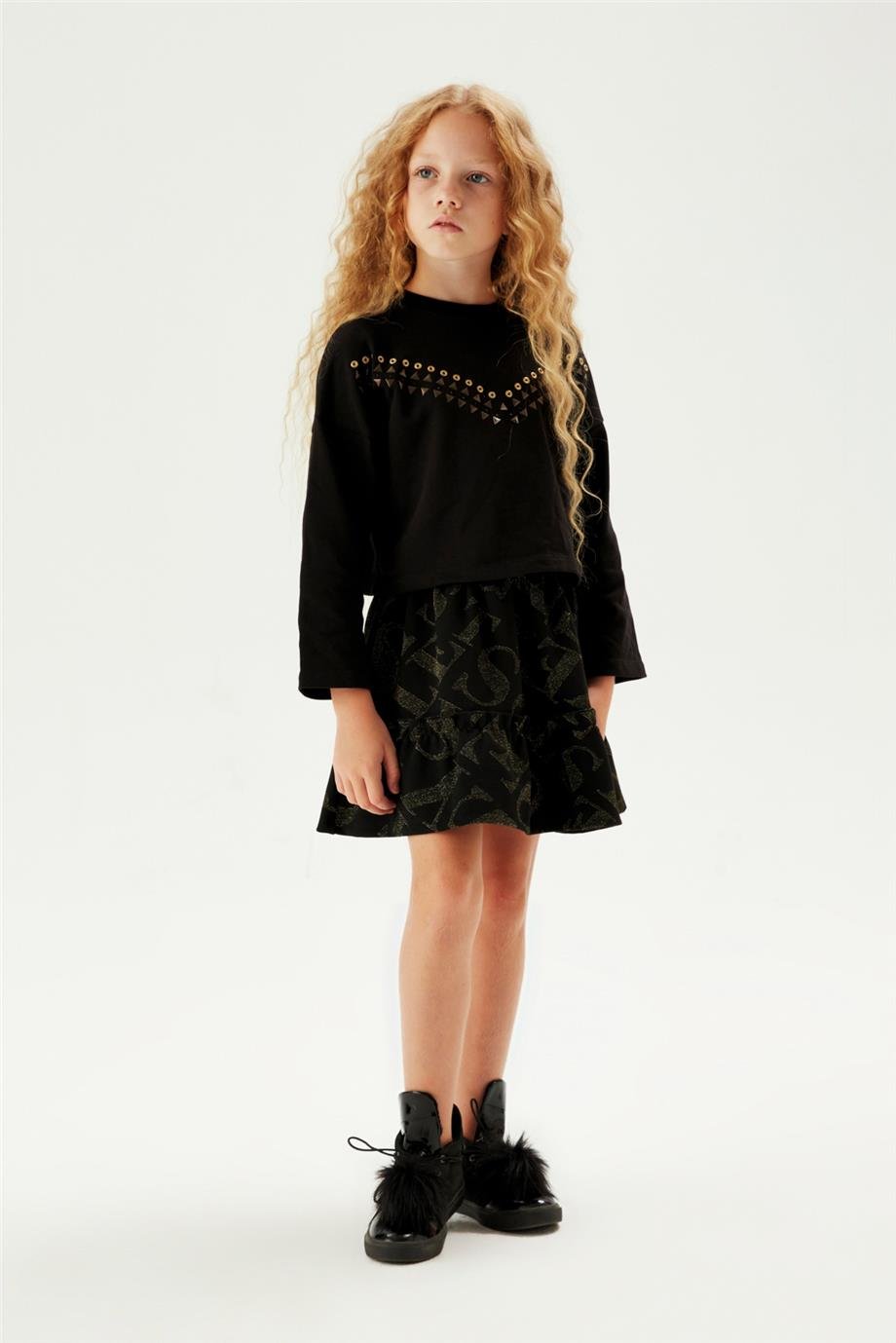 Tyess Kız Çocuk Desenli Etek