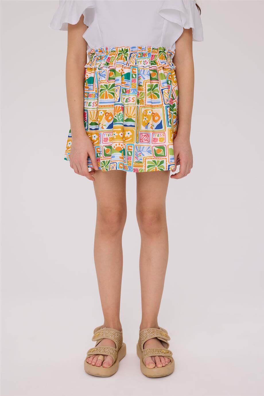 Tyess Kız Çocuk Desenli EtekTyess Kız Çocuk Desenli Etek