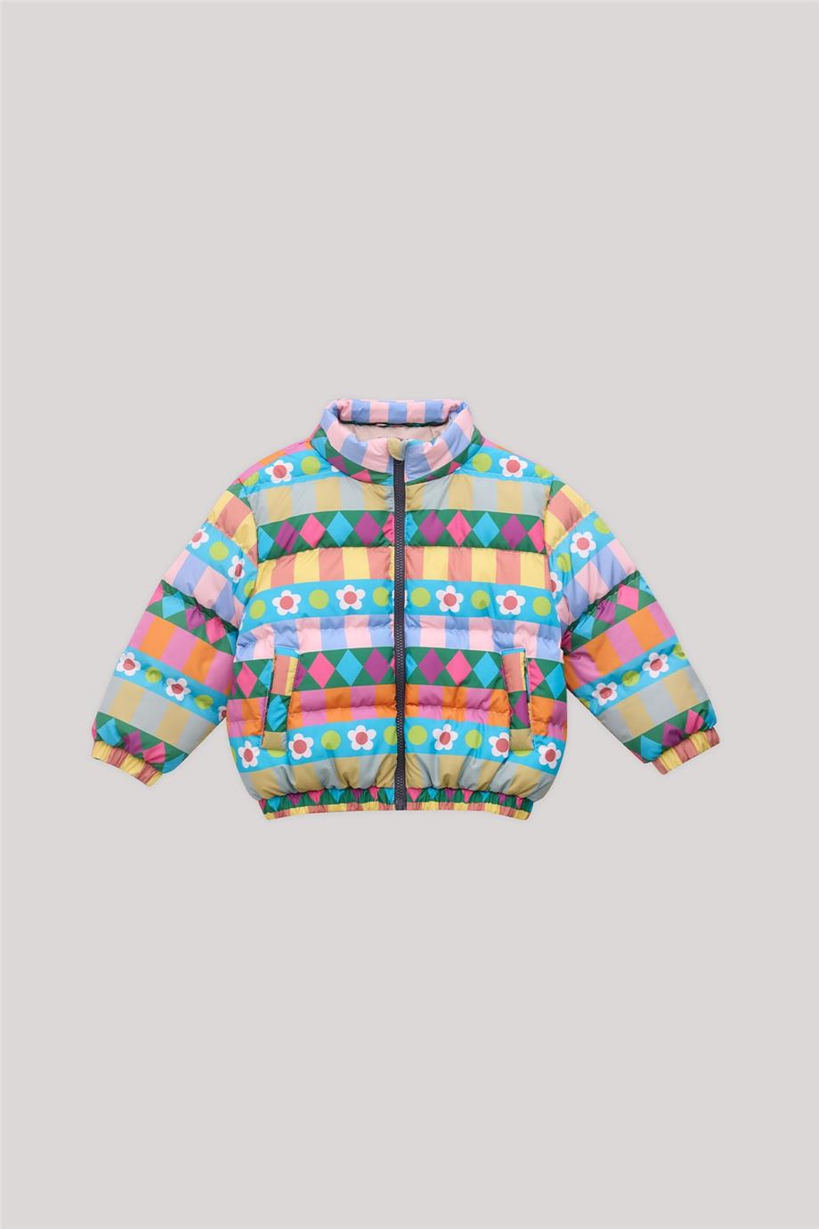 Tyess Kız Çocuk Desenli Mont