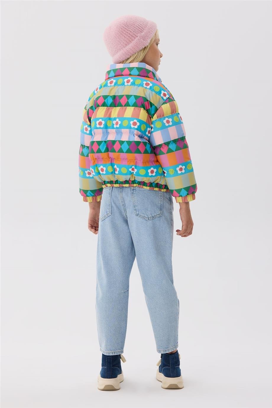 Tyess Kız Çocuk Desenli Mont