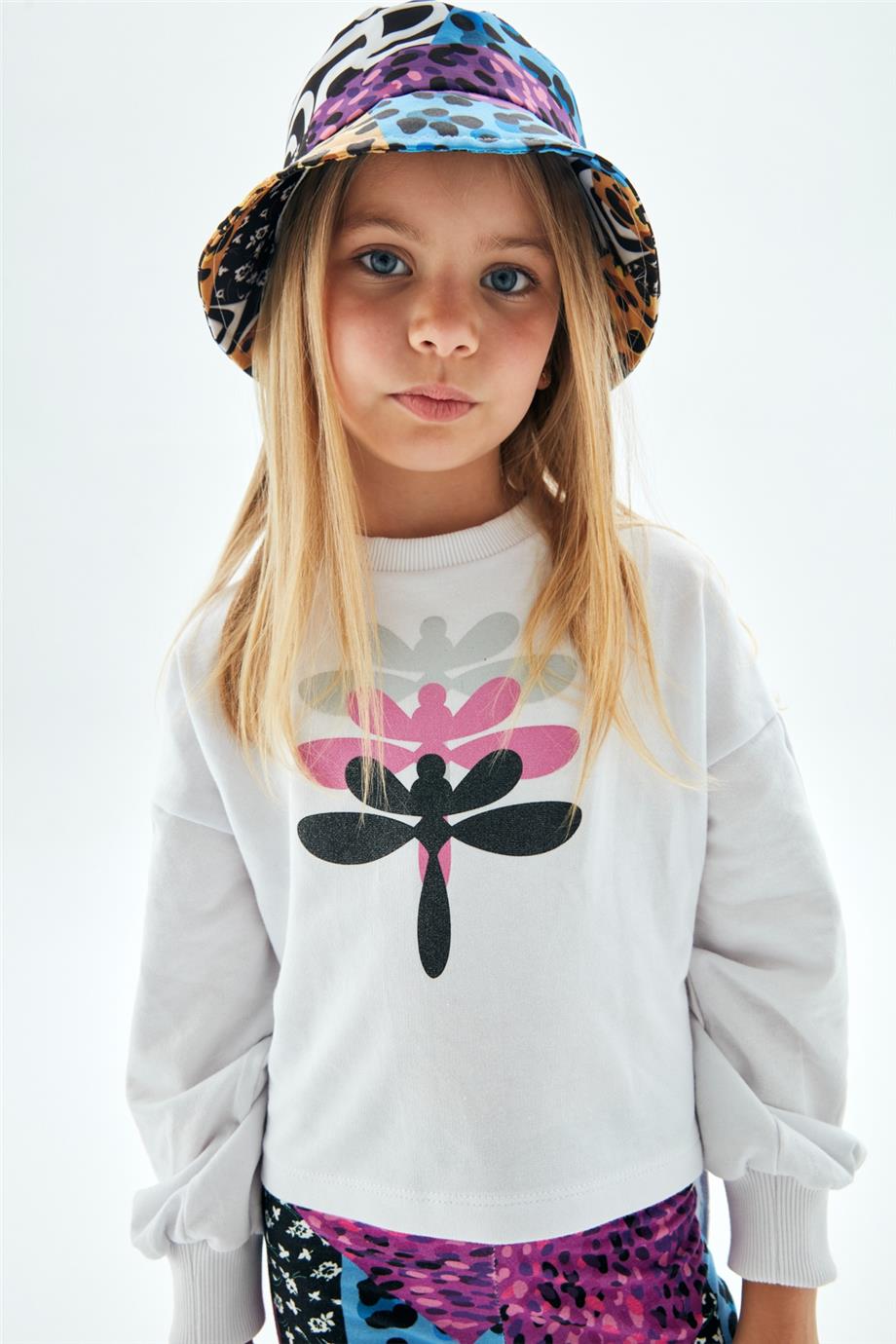 Tyess Kız Çocuk Desenli Şapka