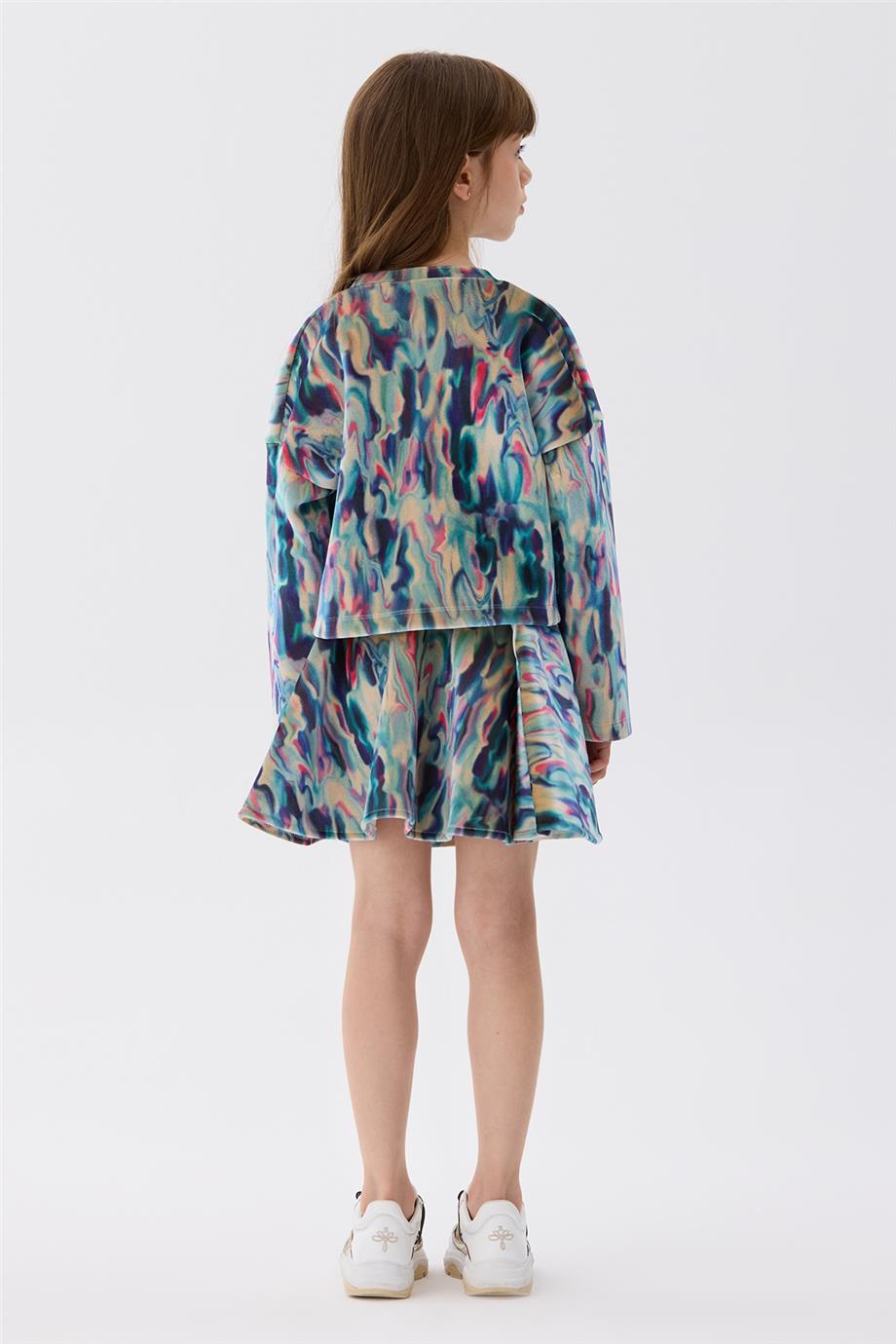 Tyess Kız Çocuk Desenli Sweatshirt