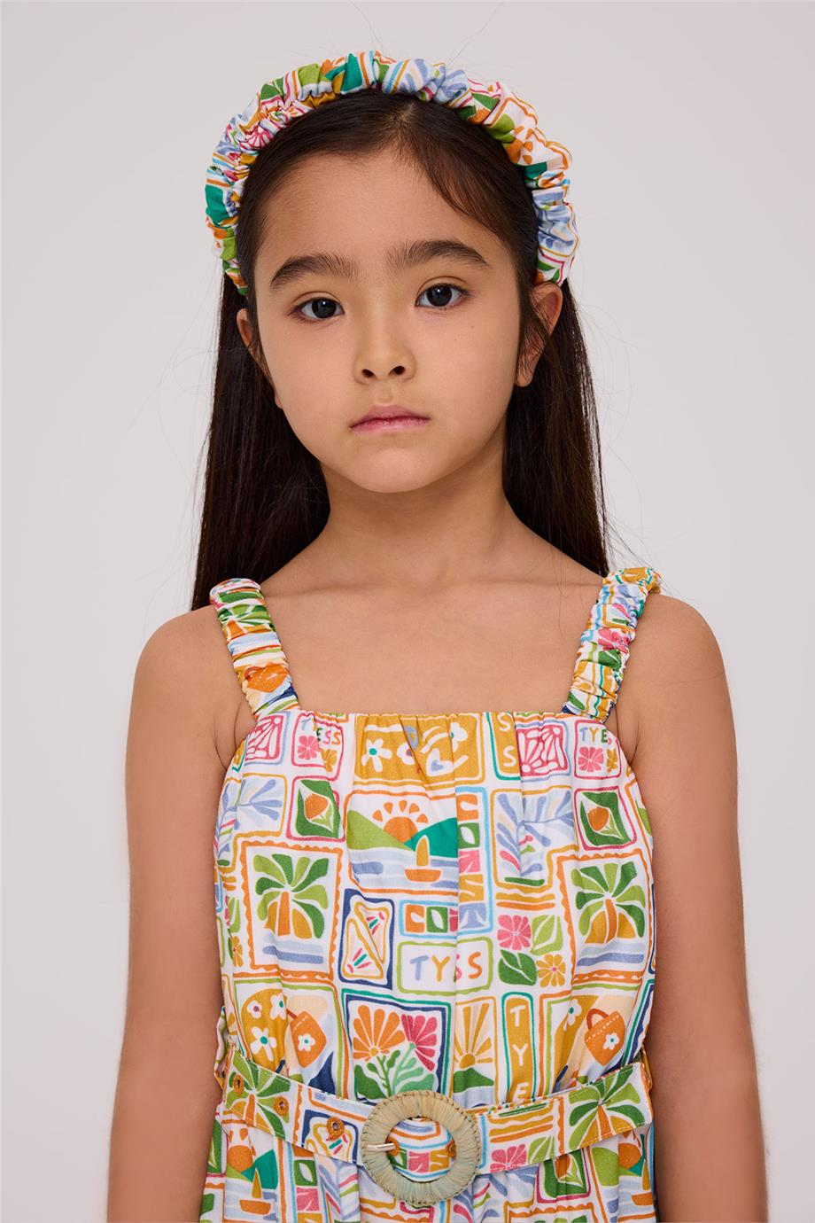 Tyess Kız Çocuk Desenli TulumTyess Kız Çocuk Desenli Tulum