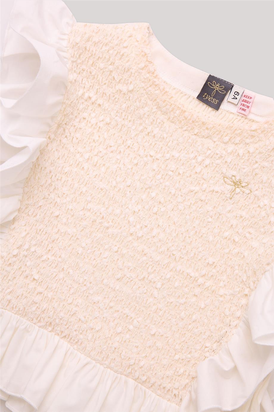 Tyess Kız Çocuk Ekru Bluz