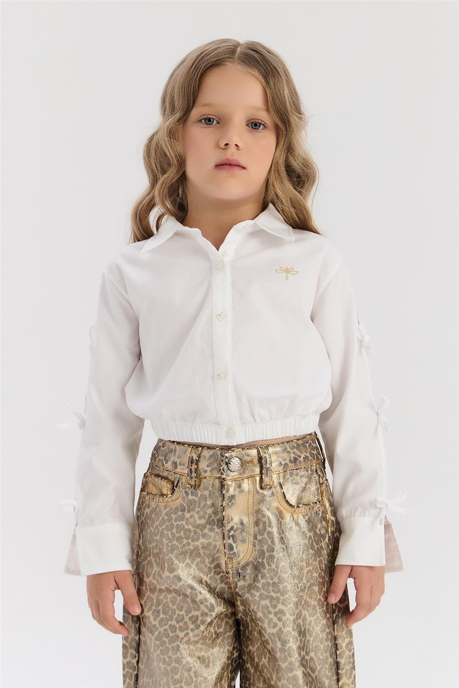 Tyess Kız Çocuk Ekru GömlekTyess Kız Çocuk Ekru Gömlek