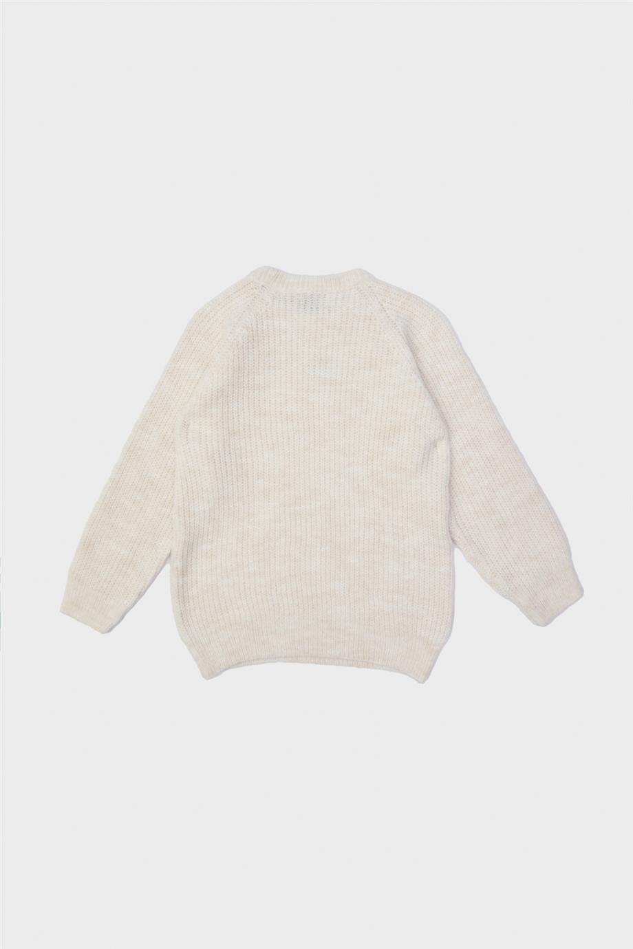 Tyess Kız Çocuk Ekru Kazak