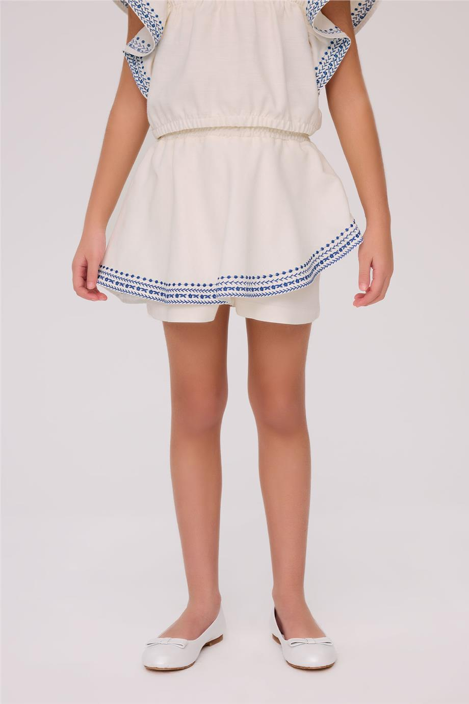 Tyess Kız Çocuk Ekru ŞortTyess Kız Çocuk Ekru Şort