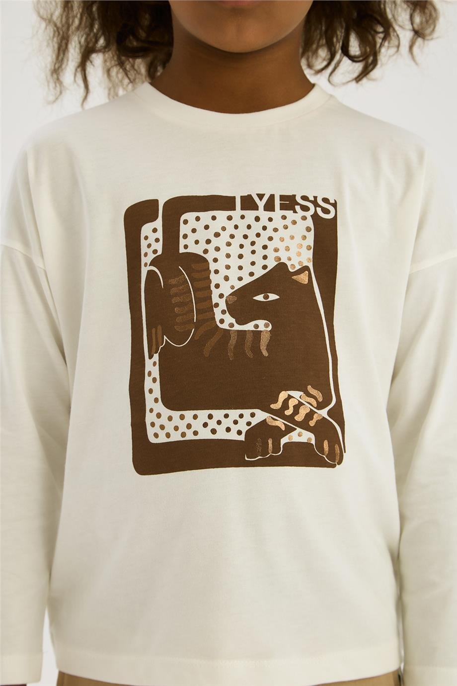 Tyess Kız Çocuk Ekru TişörtTyess Kız Çocuk Ekru Tişört
