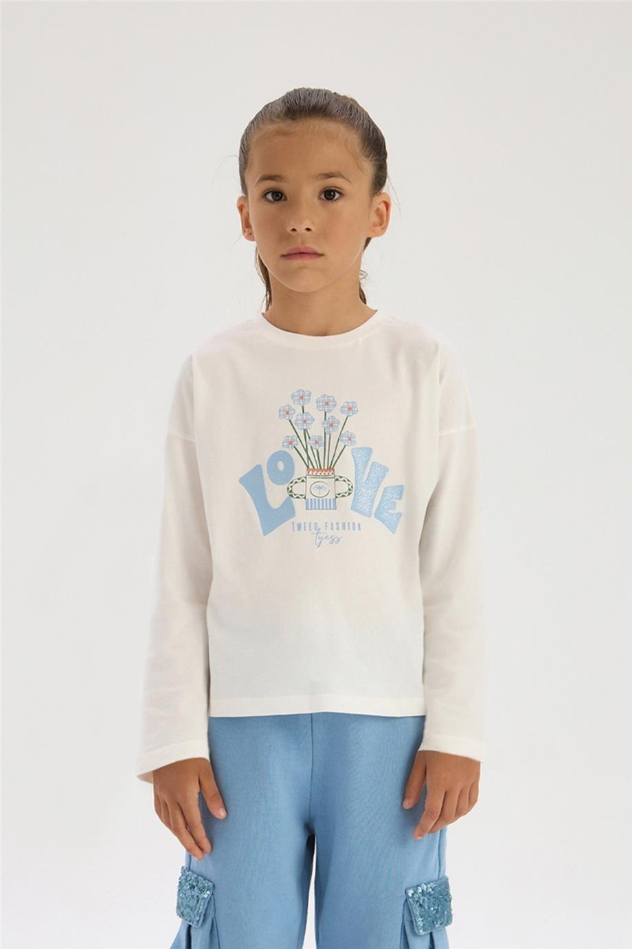 Tyess Kız Çocuk Ekru TshirtTyess Kız Çocuk Ekru Tshirt