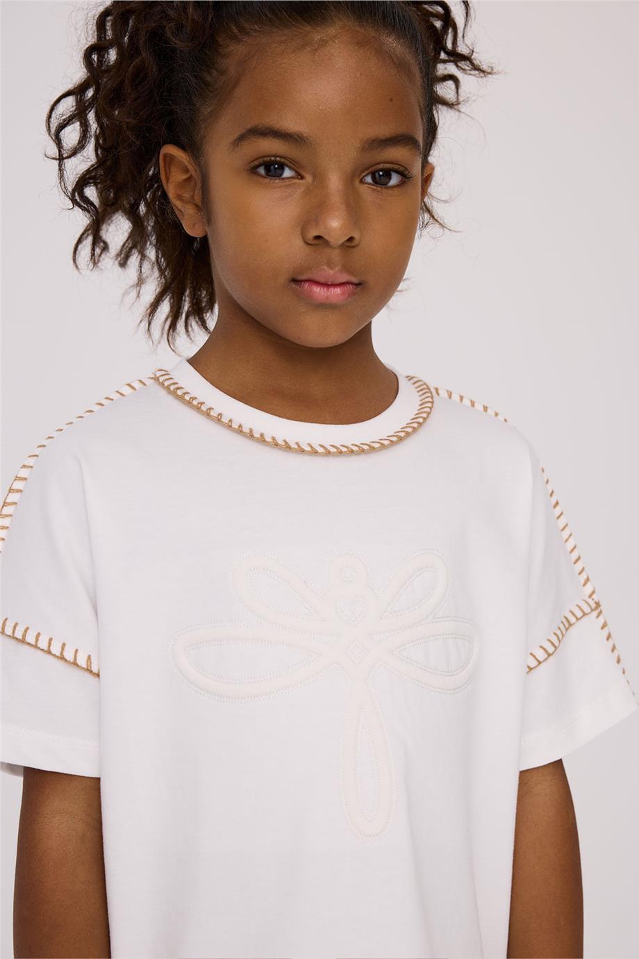 Tyess Kız Çocuk Ekru TshirtTyess Kız Çocuk Ekru Tshirt