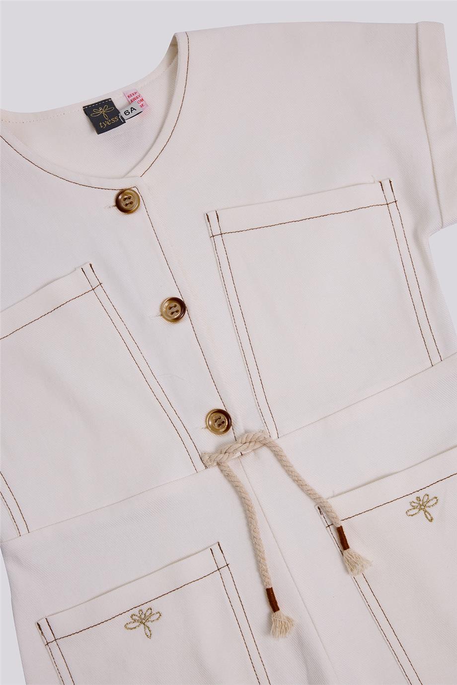 Tyess Kız Çocuk Ekru TulumTyess Kız Çocuk Ekru Tulum