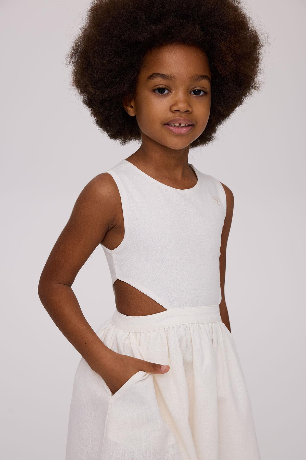 Tyess Kız Çocuk Eteği Dantelli Ekru ElbiseTyess Kız Çocuk Eteği Dantelli Ekru Elbise