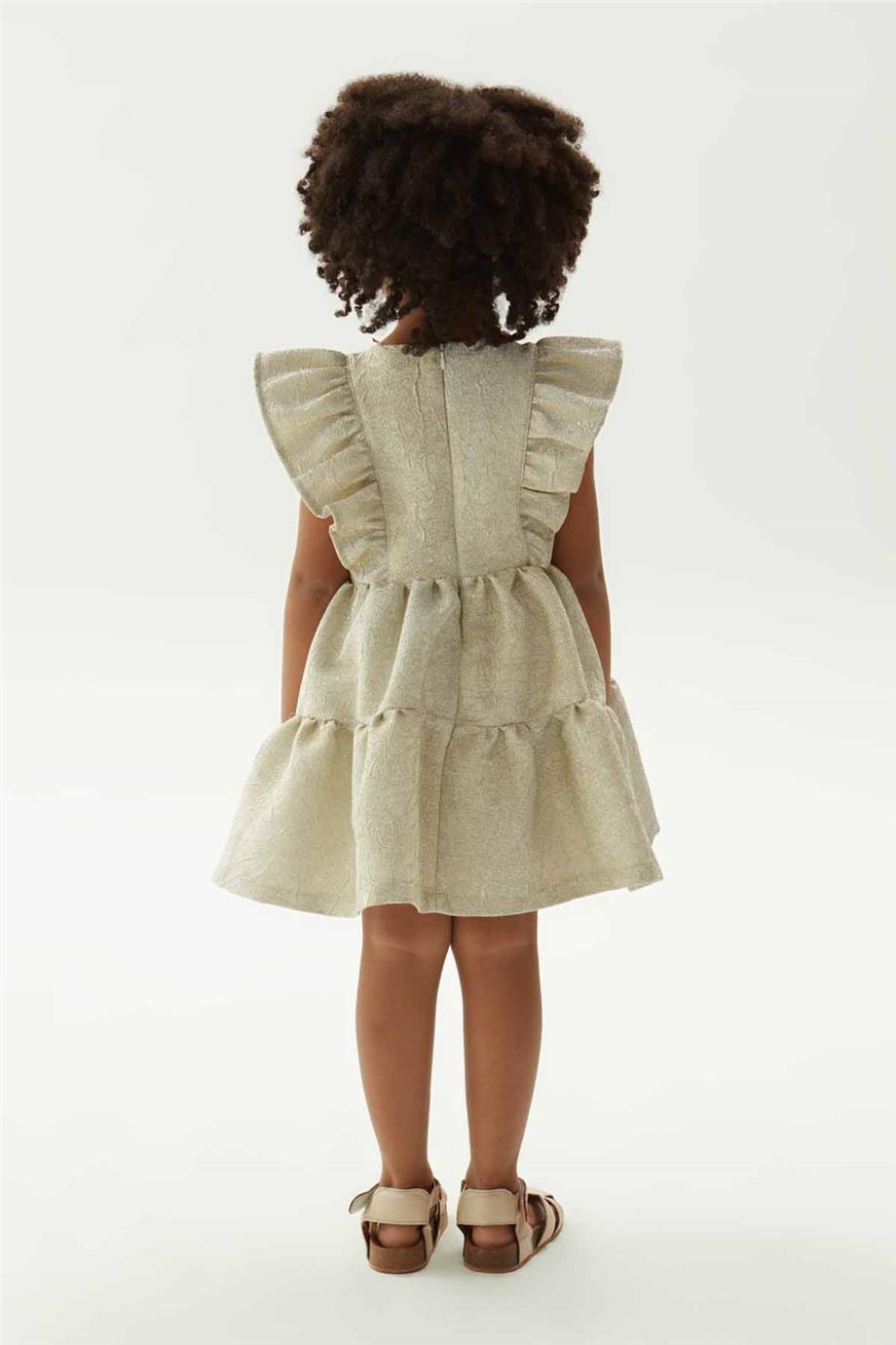 Tyess Kız Çocuk Gold Elbise