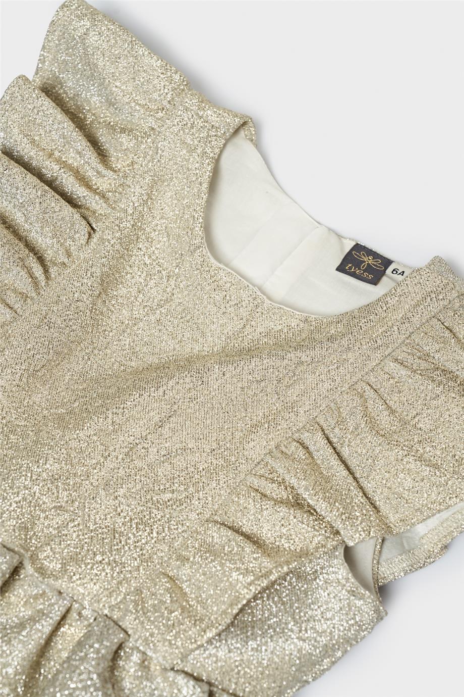 Tyess Kız Çocuk Gold Elbise