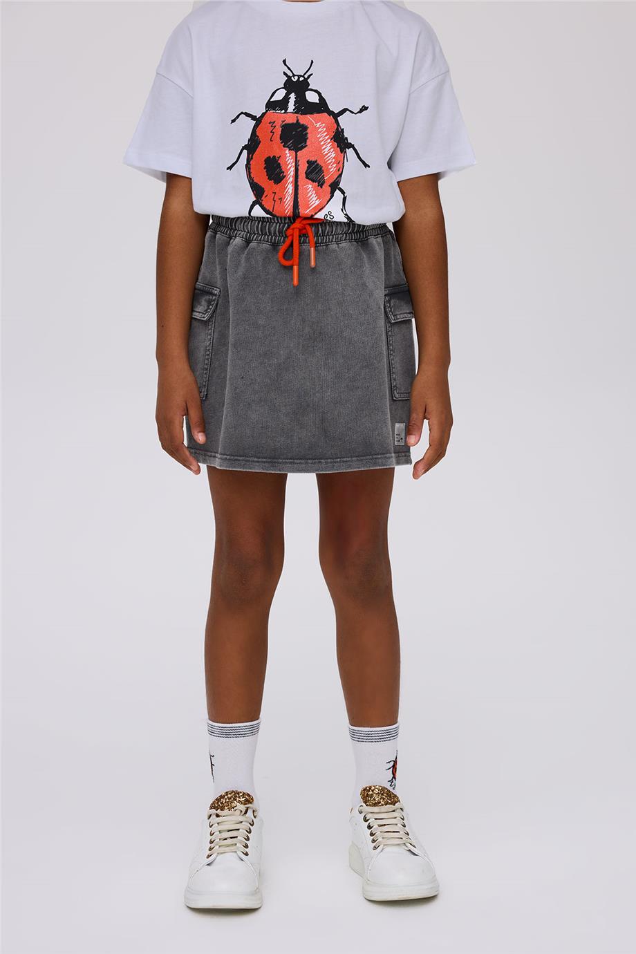 Tyess Kız Çocuk Gri Melanj EtekTyess Kız Çocuk Gri Melanj Etek