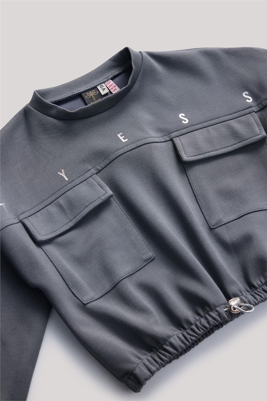 Tyess Kız Çocuk Gri Sweatshirt