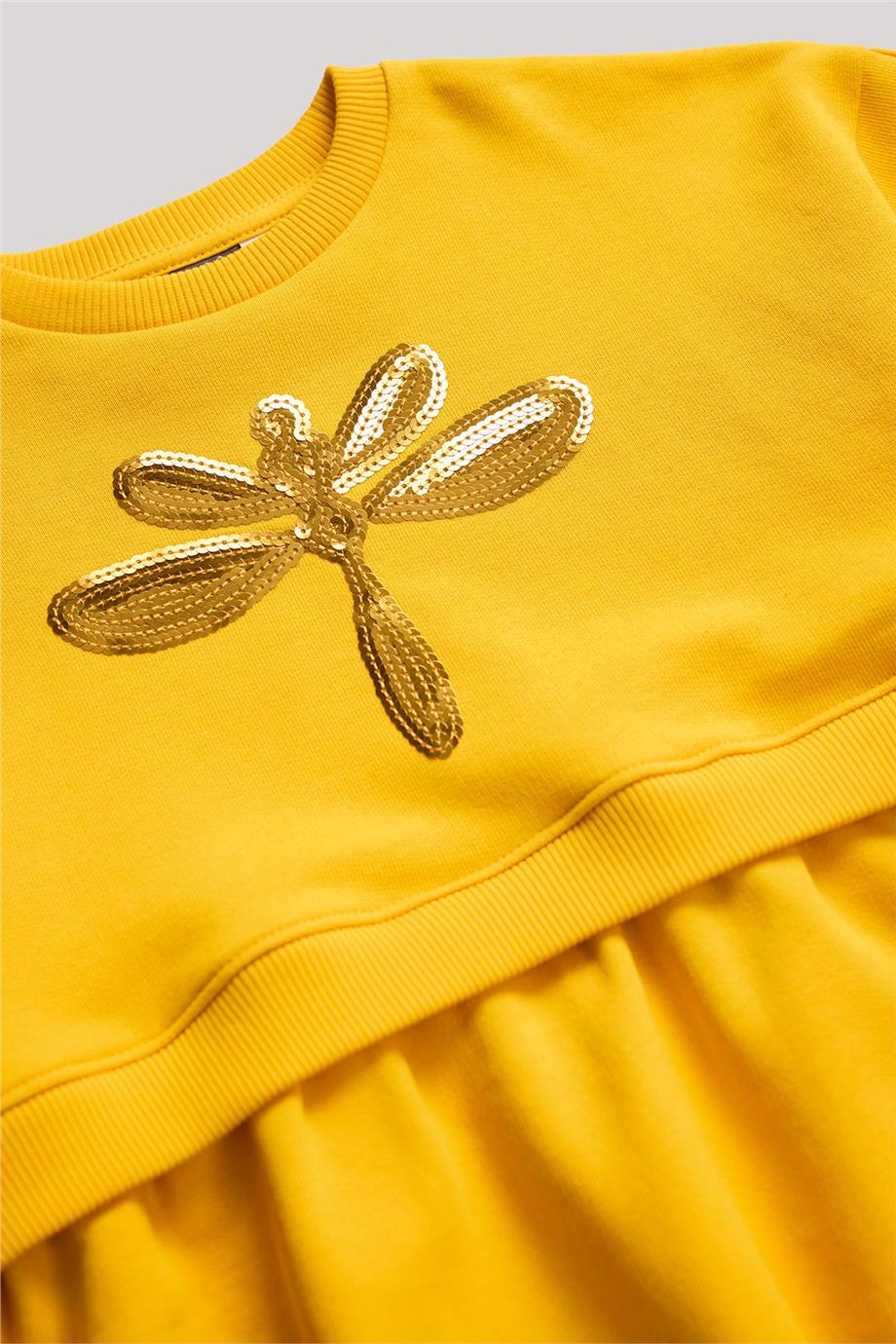 Tyess Kız Çocuk Hardal Elbise