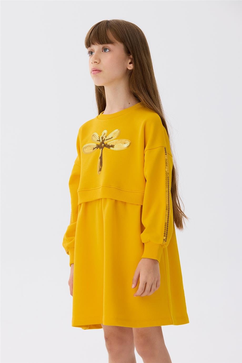 Tyess Kız Çocuk Hardal Elbise