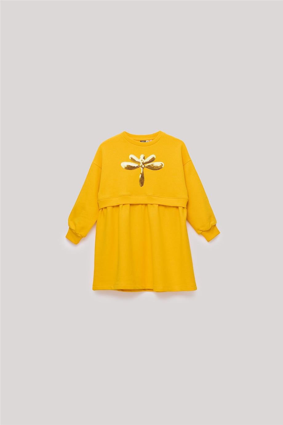 Tyess Kız Çocuk Hardal Elbise