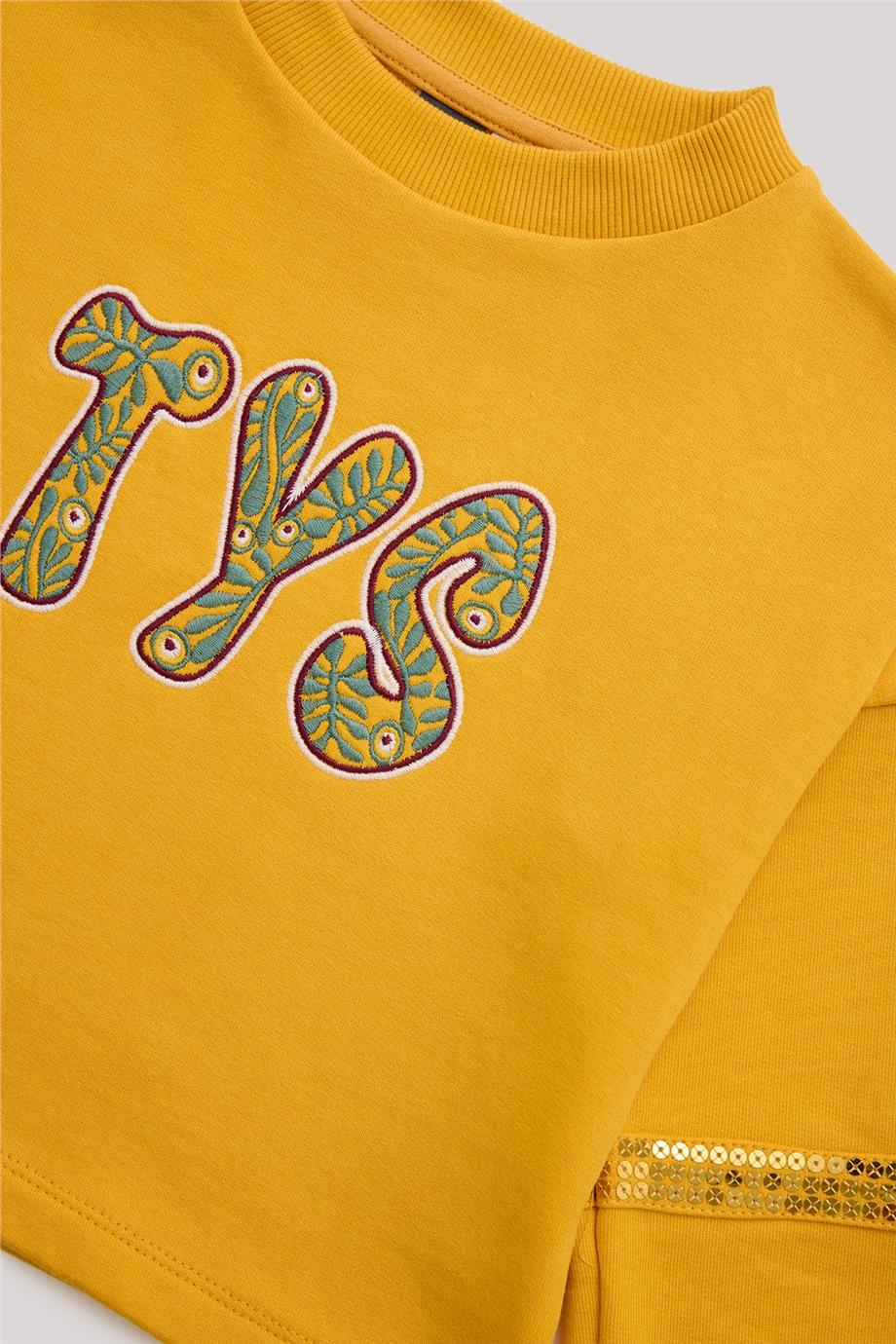 Tyess Kız Çocuk Hardal Sweatshirt