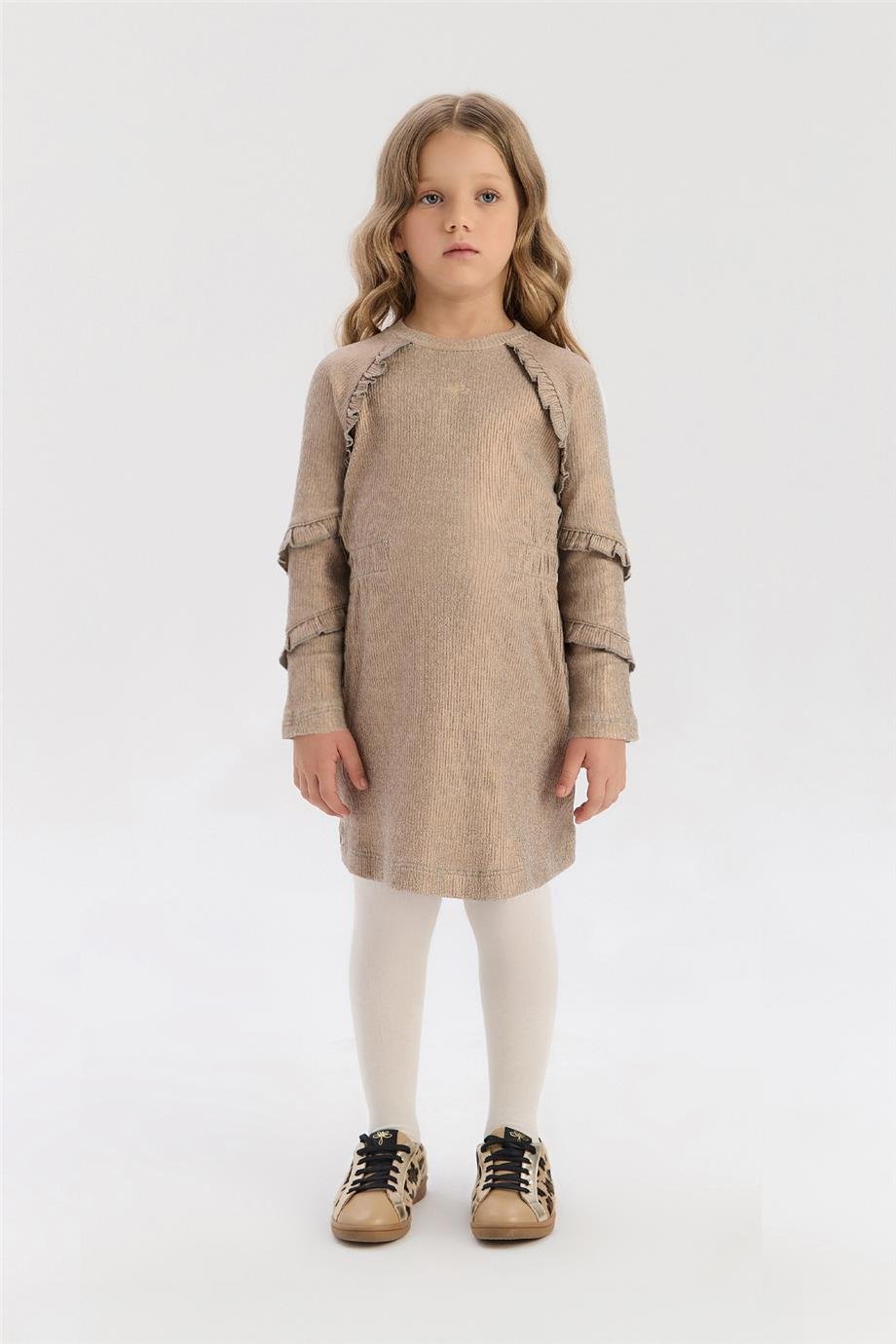 Tyess Kız Çocuk Kahve ElbiseTyess Kız Çocuk Kahve Elbise