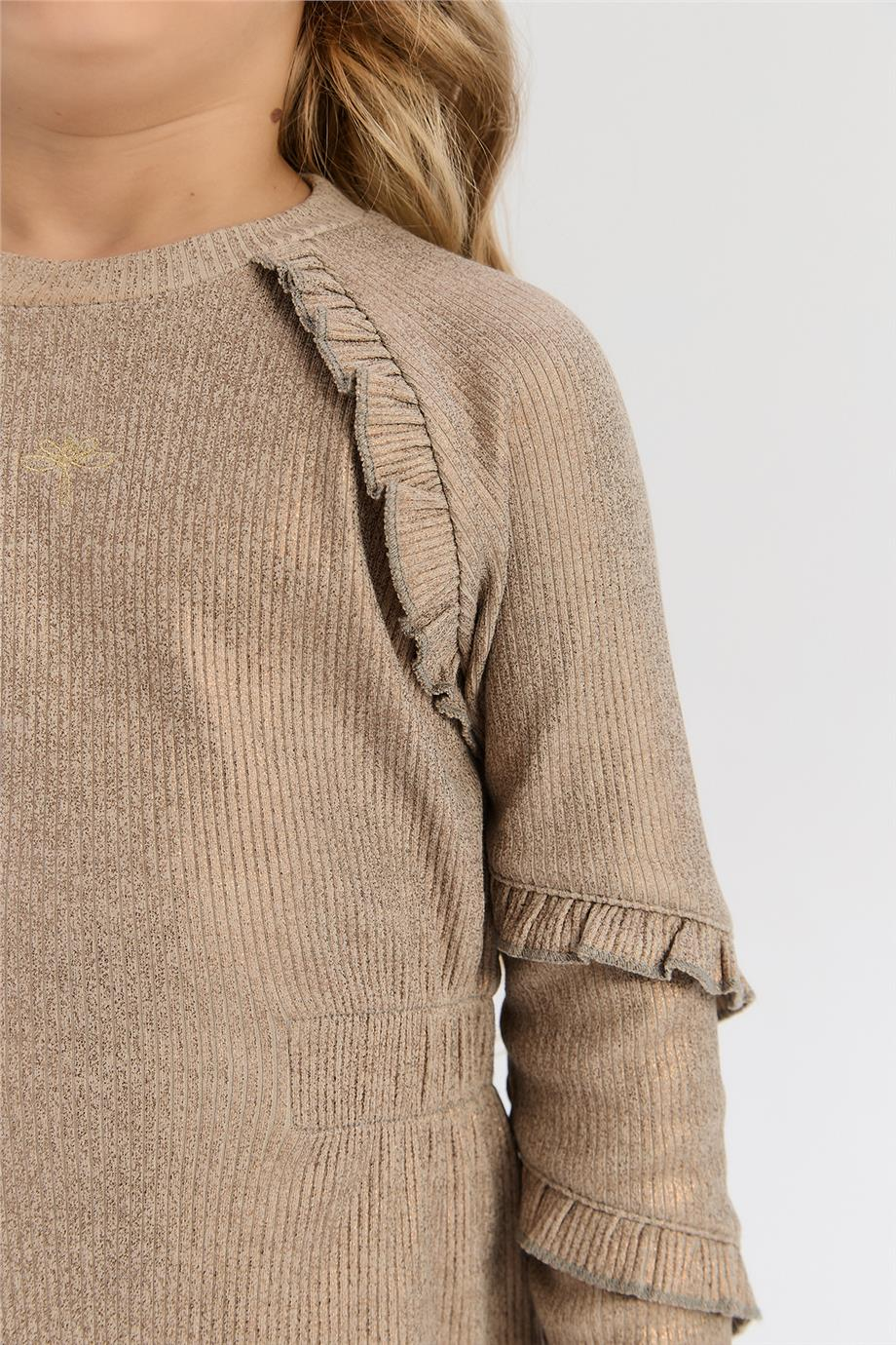 Tyess Kız Çocuk Kahve ElbiseTyess Kız Çocuk Kahve Elbise