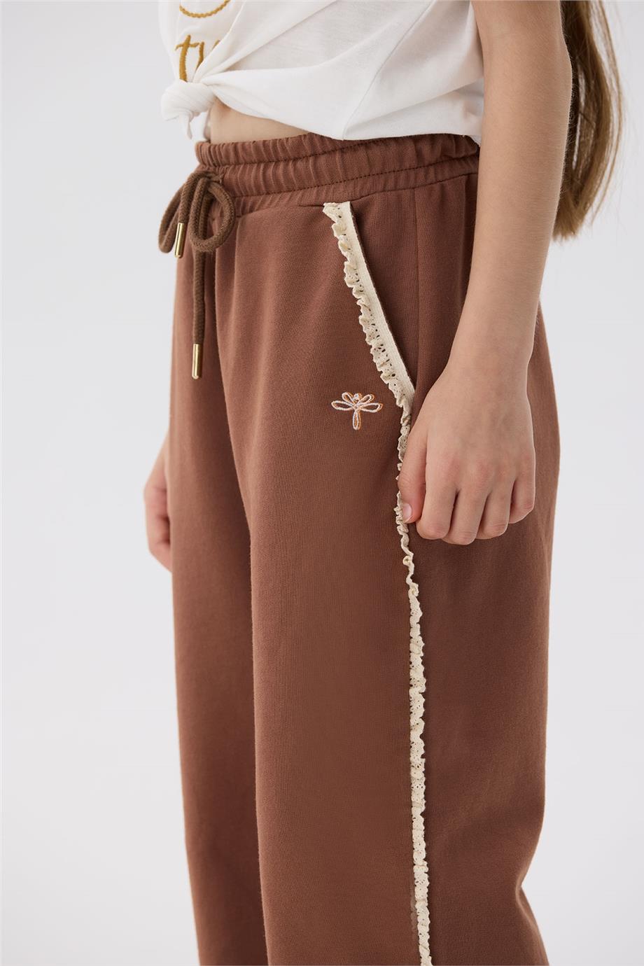 Tyess Kız Çocuk Kahverengi Eşofman Altı