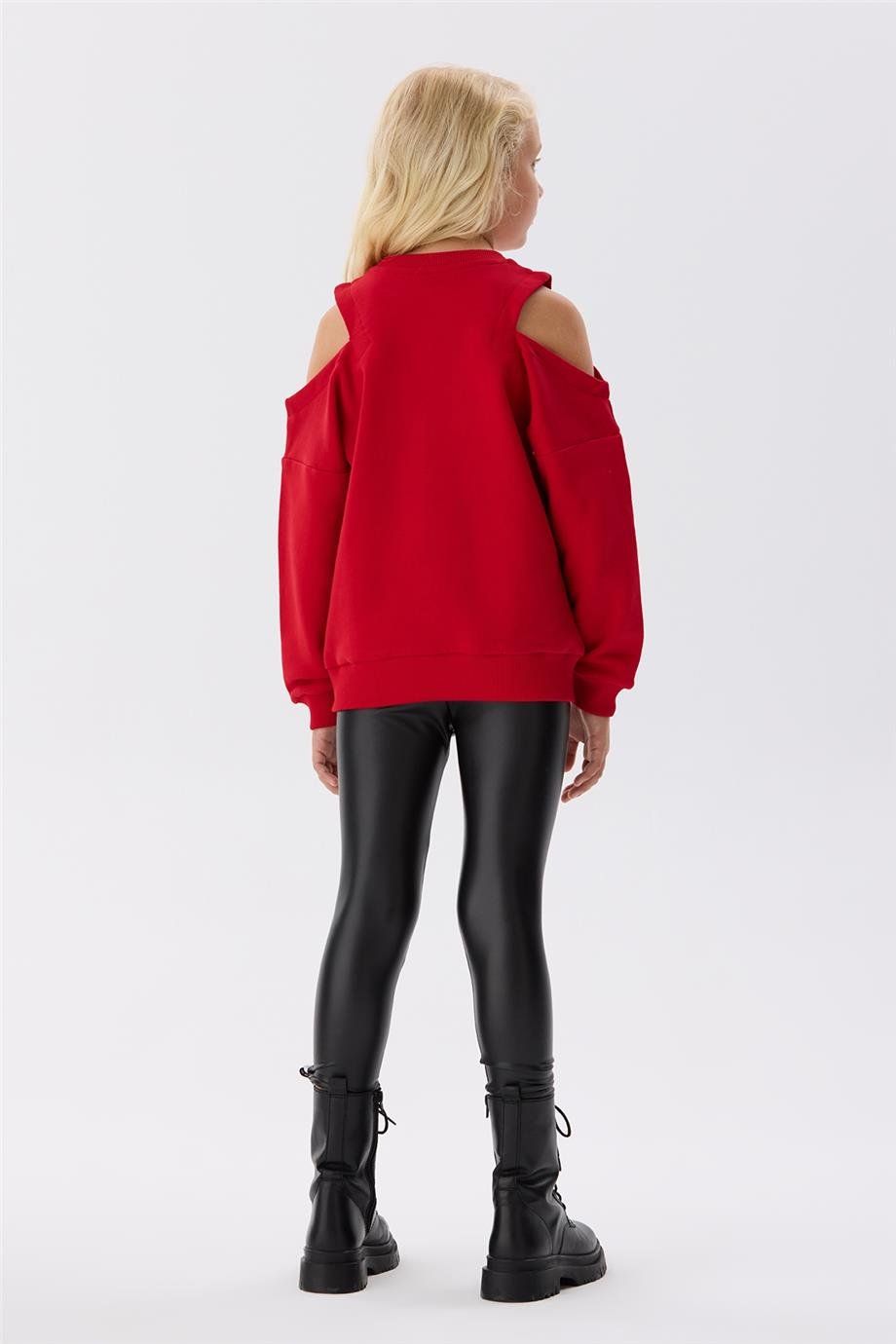 Tyess Kız Çocuk Kırmızı Sweatshirt