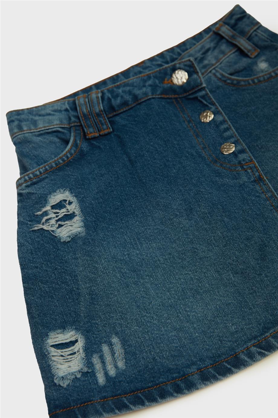 Tyess Kız Çocuk Lacivert Şort Etek