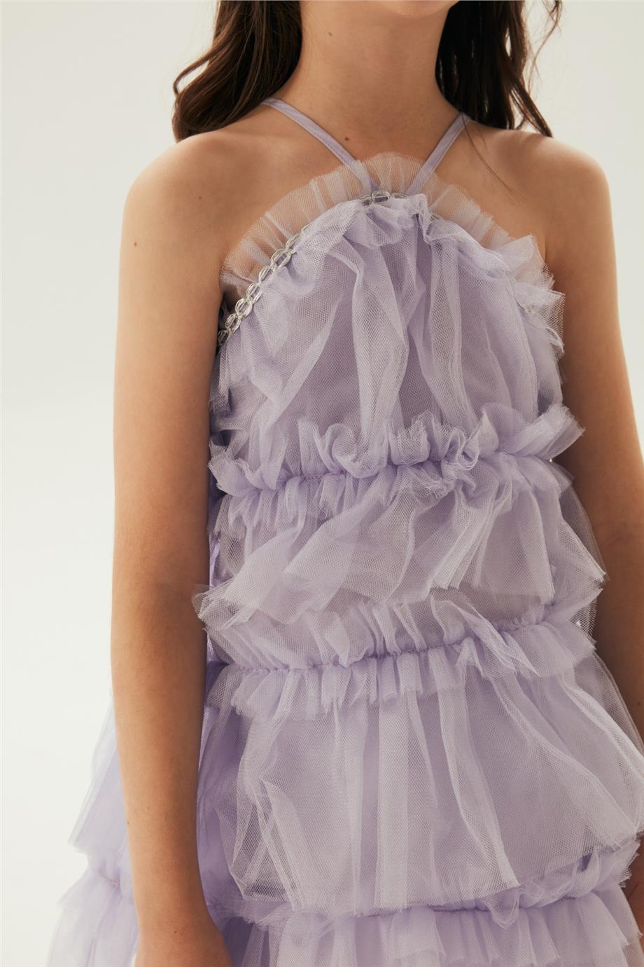 Tyess Kız Çocuk Lila Elbise