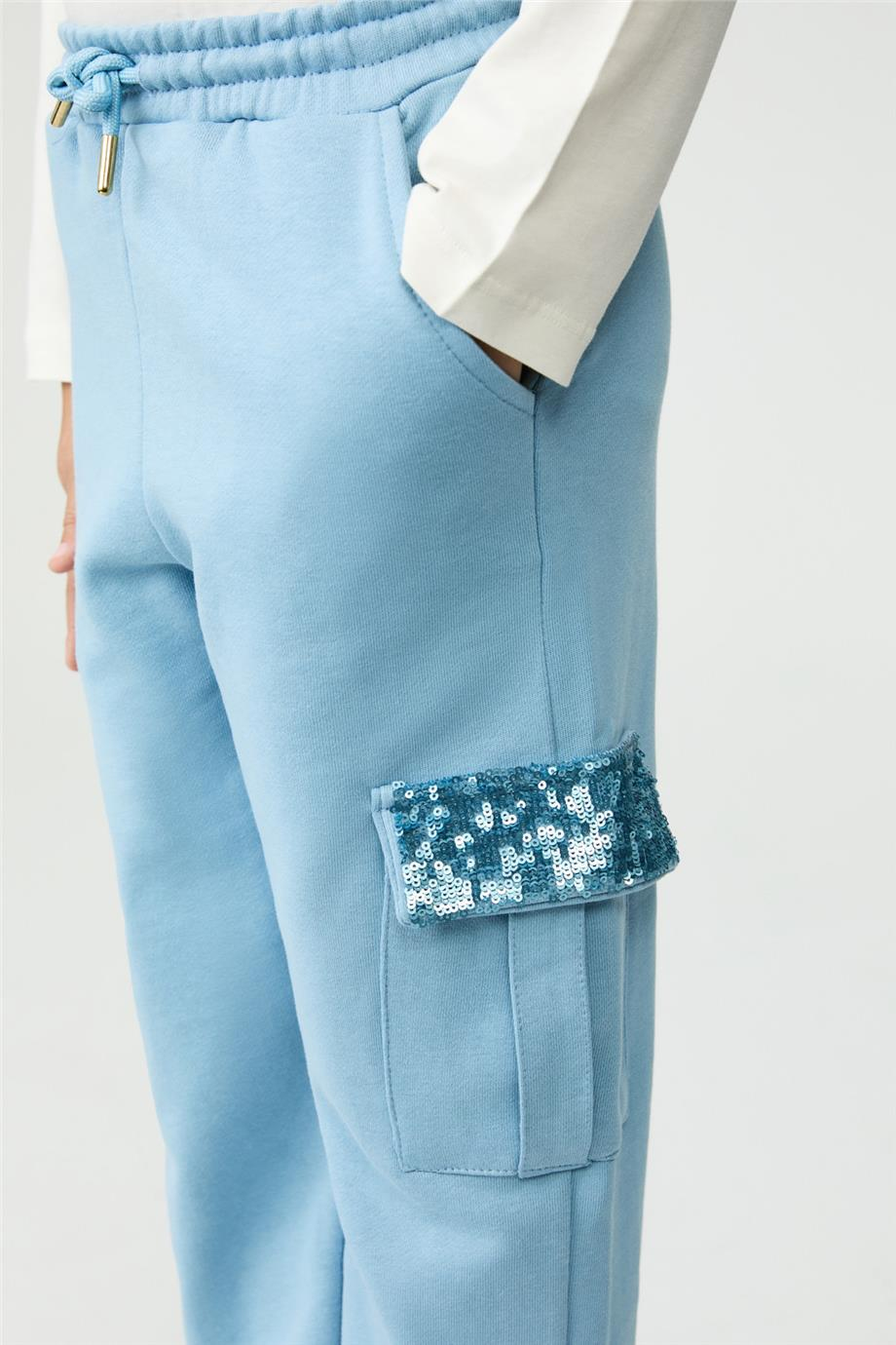 Tyess Kız Çocuk Mavi Eşofman AltıTyess Kız Çocuk Mavi Eşofman Altı