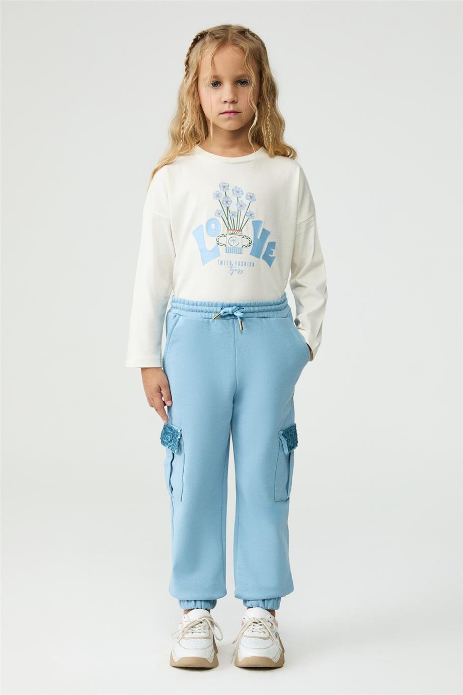 Tyess Kız Çocuk Mavi Eşofman AltıTyess Kız Çocuk Mavi Eşofman Altı