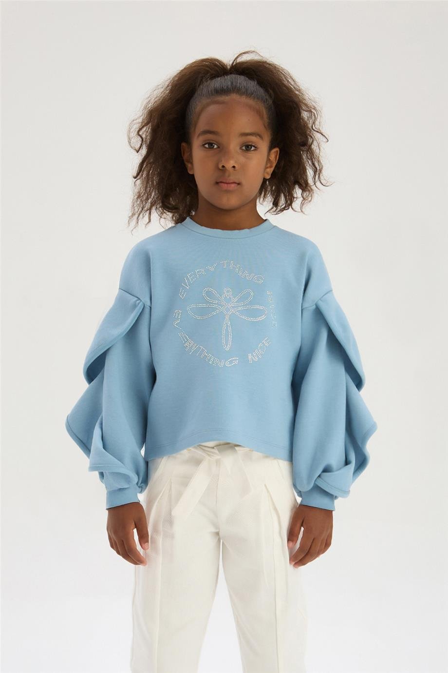 Tyess Kız Çocuk Mavi SweatshirtTyess Kız Çocuk Mavi Sweatshirt