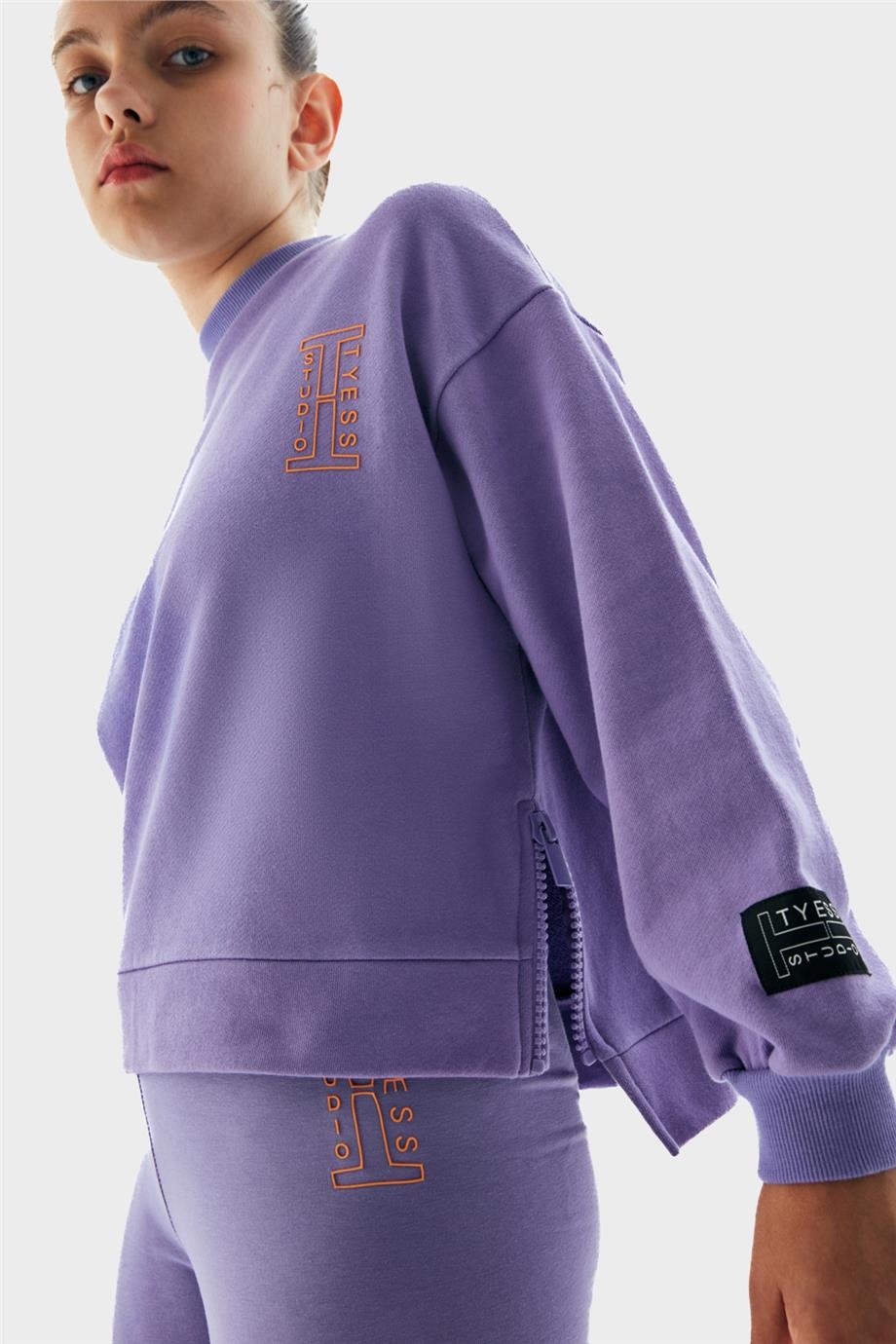 Tyess Kız Çocuk Mor Sweatshirt