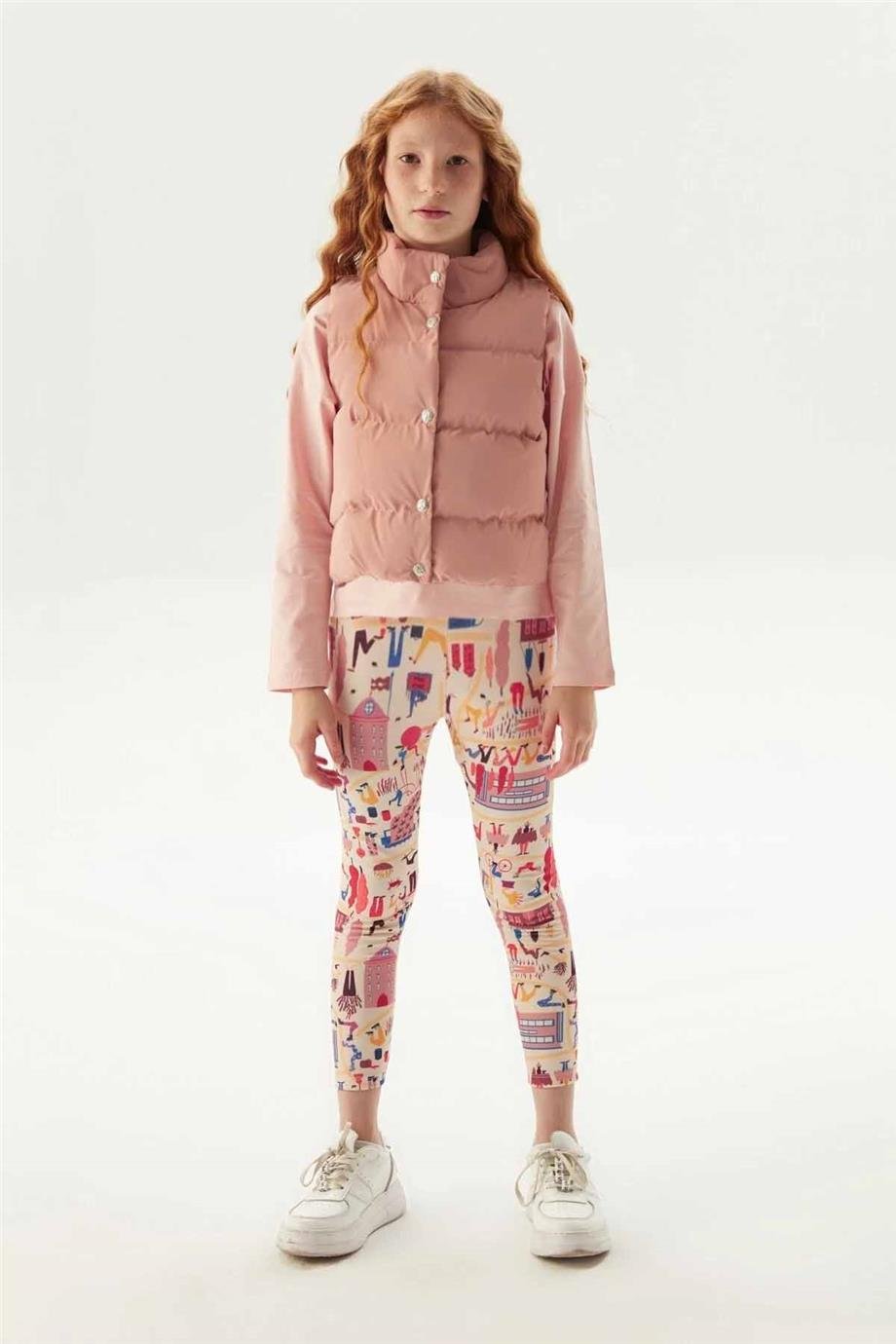 Tyess Kız Çocuk Pembe Yelek