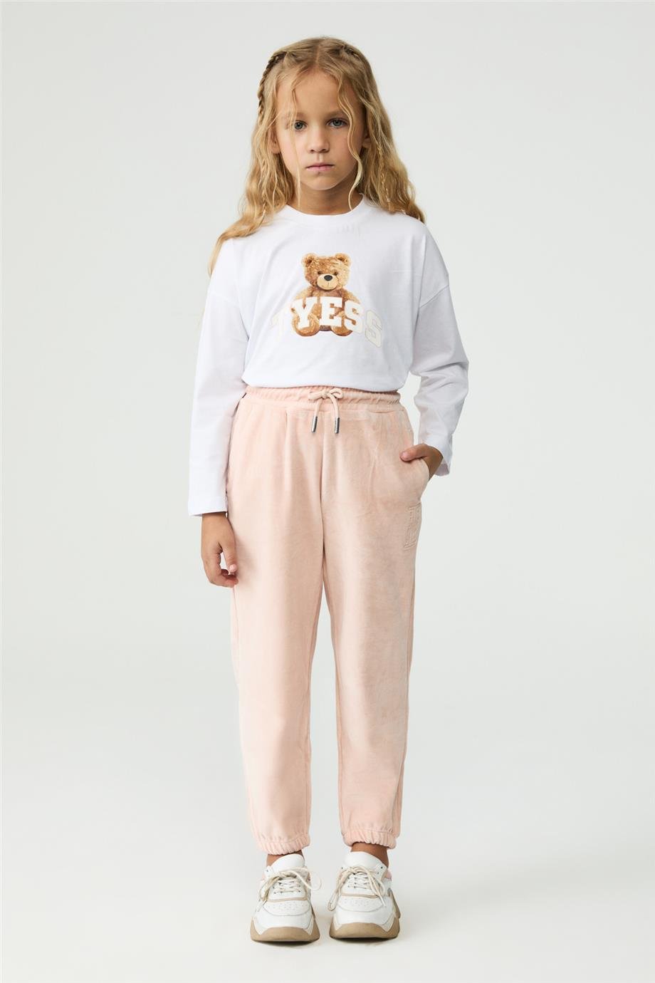 Tyess Kız Çocuk Pudra Eşofman AltıTyess Kız Çocuk Pudra Eşofman Altı