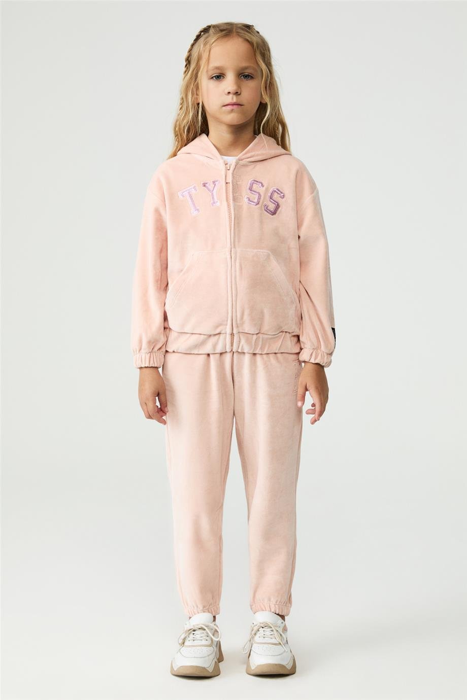 Tyess Kız Çocuk Pudra Eşofman ÜstüTyess Kız Çocuk Pudra Eşofman Üstü