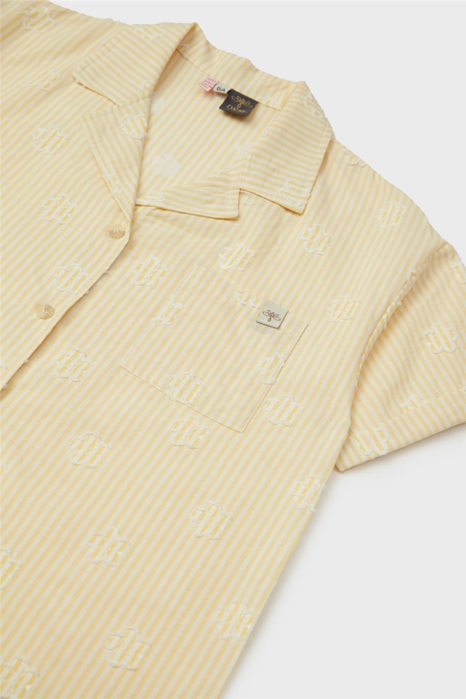 Tyess Kız Çocuk Sarı Pijama Elbise