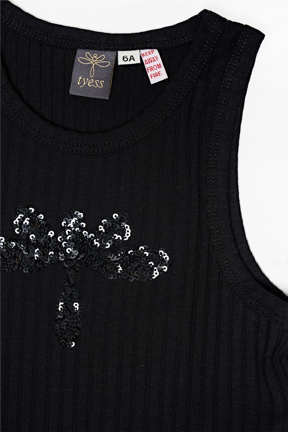 Tyess Kız Çocuk Siyah Atlet