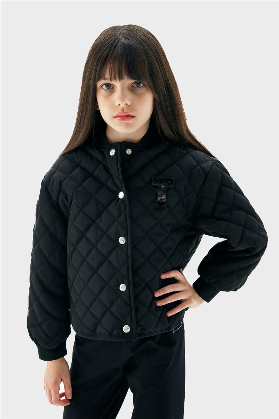 Tyess Kız Çocuk Siyah Ceket