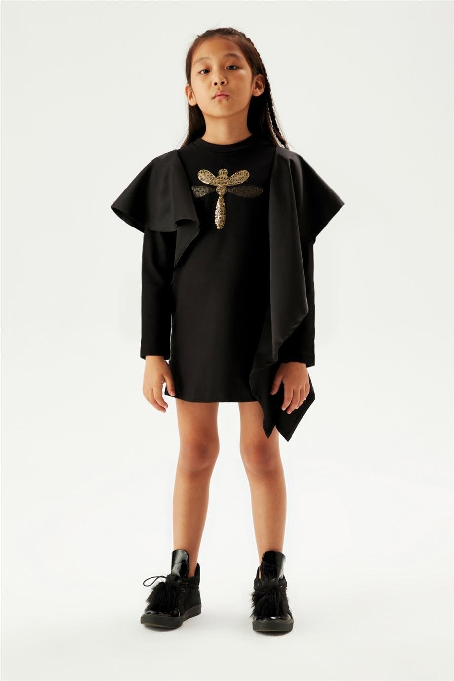 Tyess Kız Çocuk Siyah Elbise