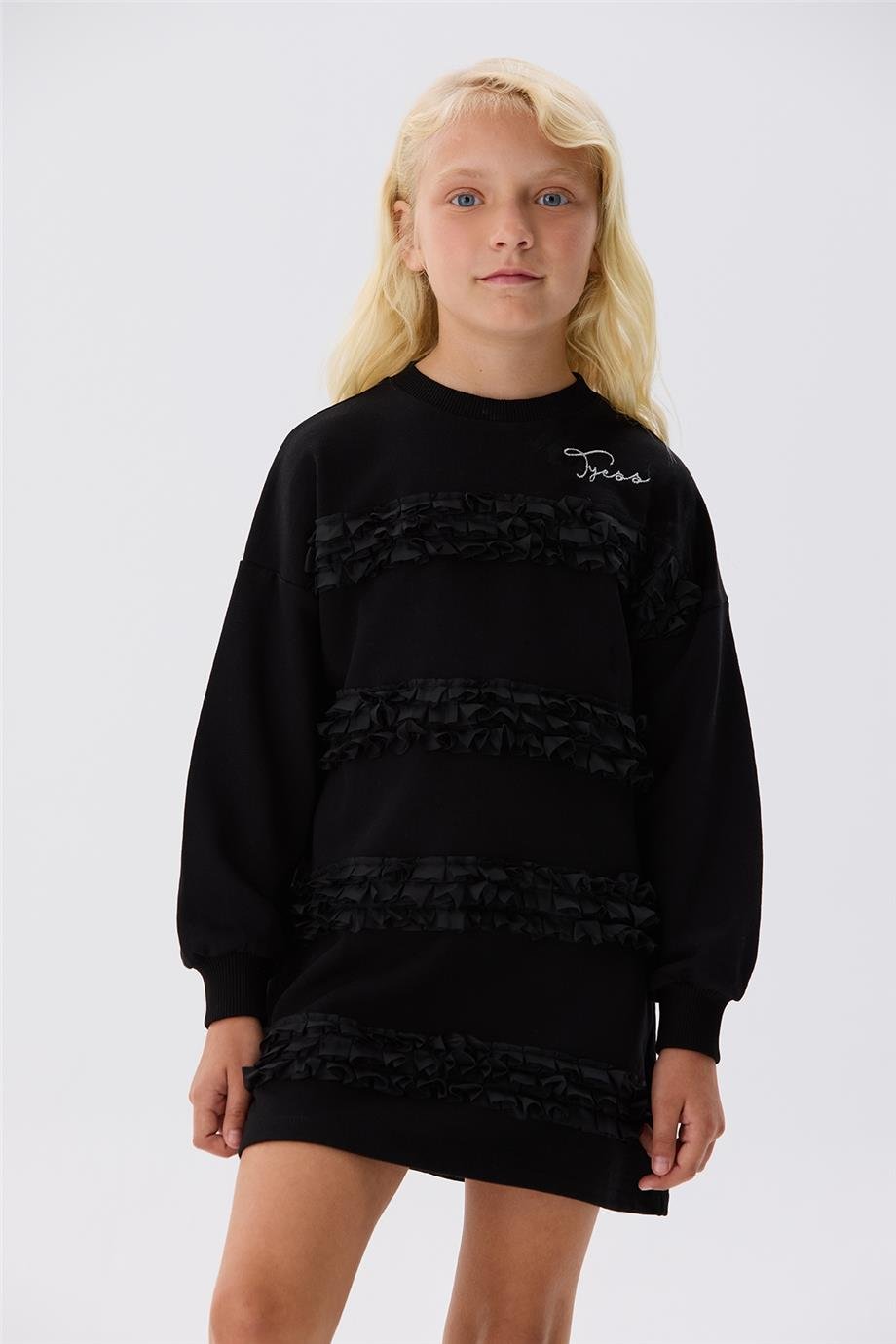 Tyess Kız Çocuk Siyah Elbise