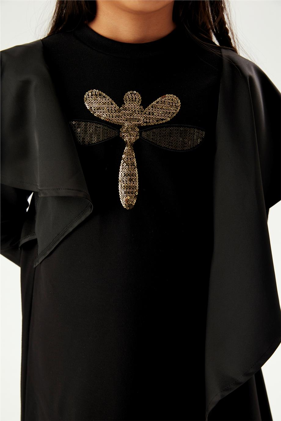 Tyess Kız Çocuk Siyah Elbise