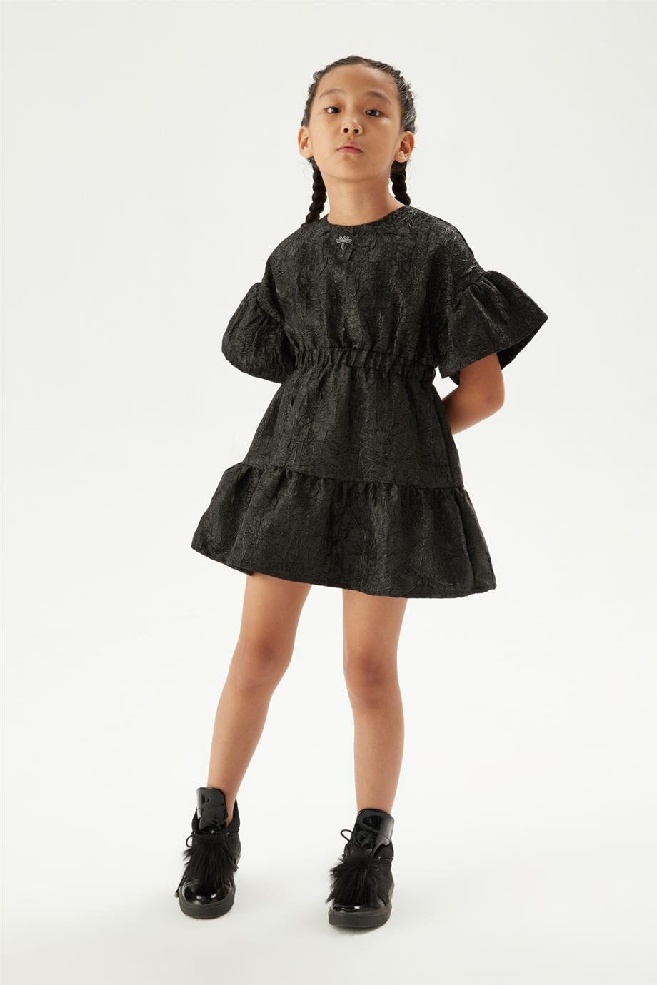 Tyess Kız Çocuk Siyah Elbise