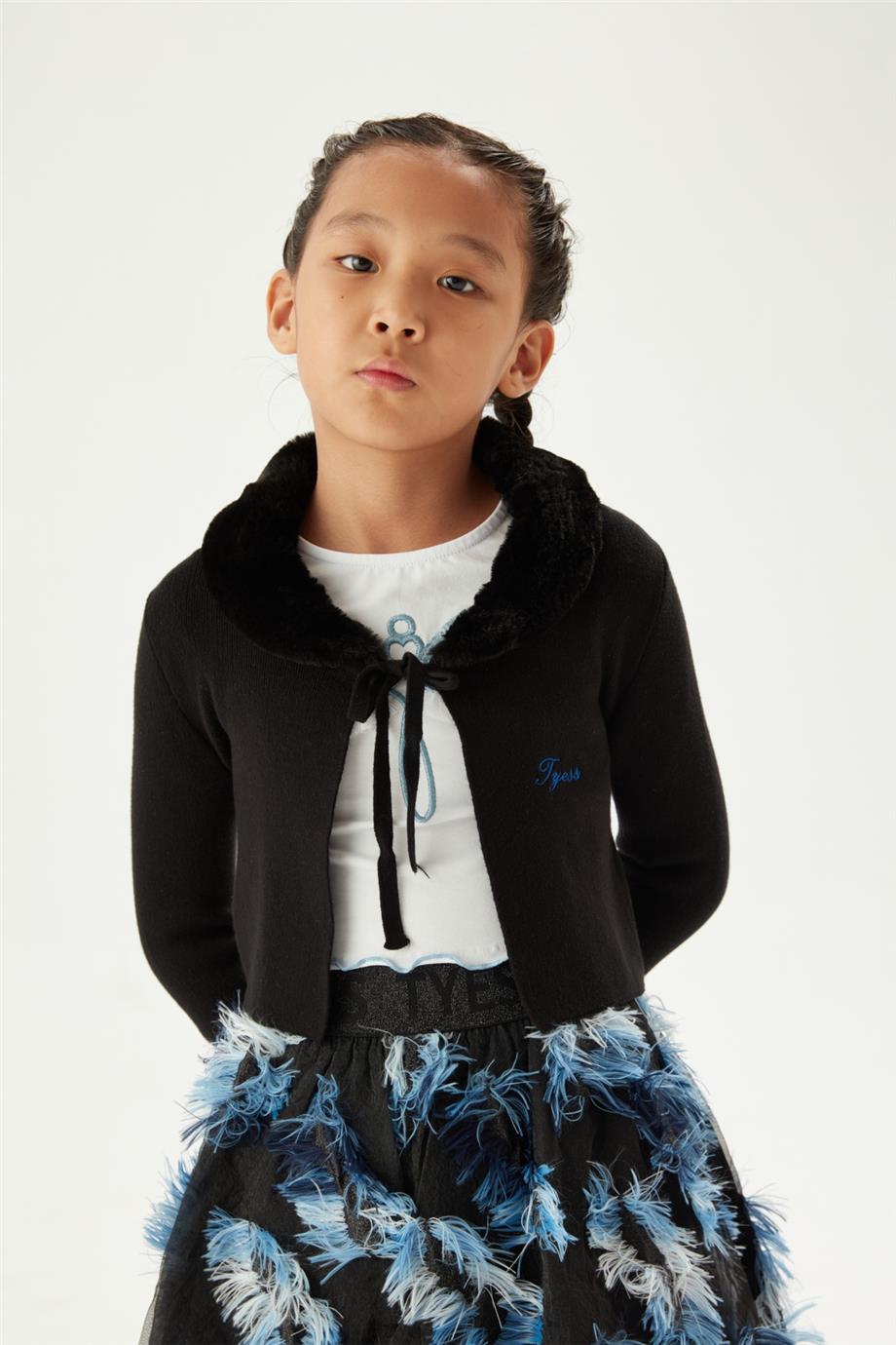 Tyess Kız Çocuk Siyah Hırka